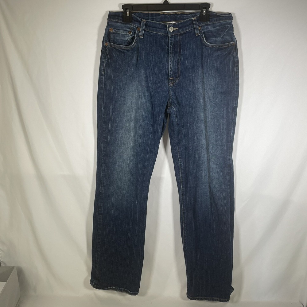 Lucky Brand Blue Jeans Mens Size 34x31 Bootcut Regular Length Dark Denim